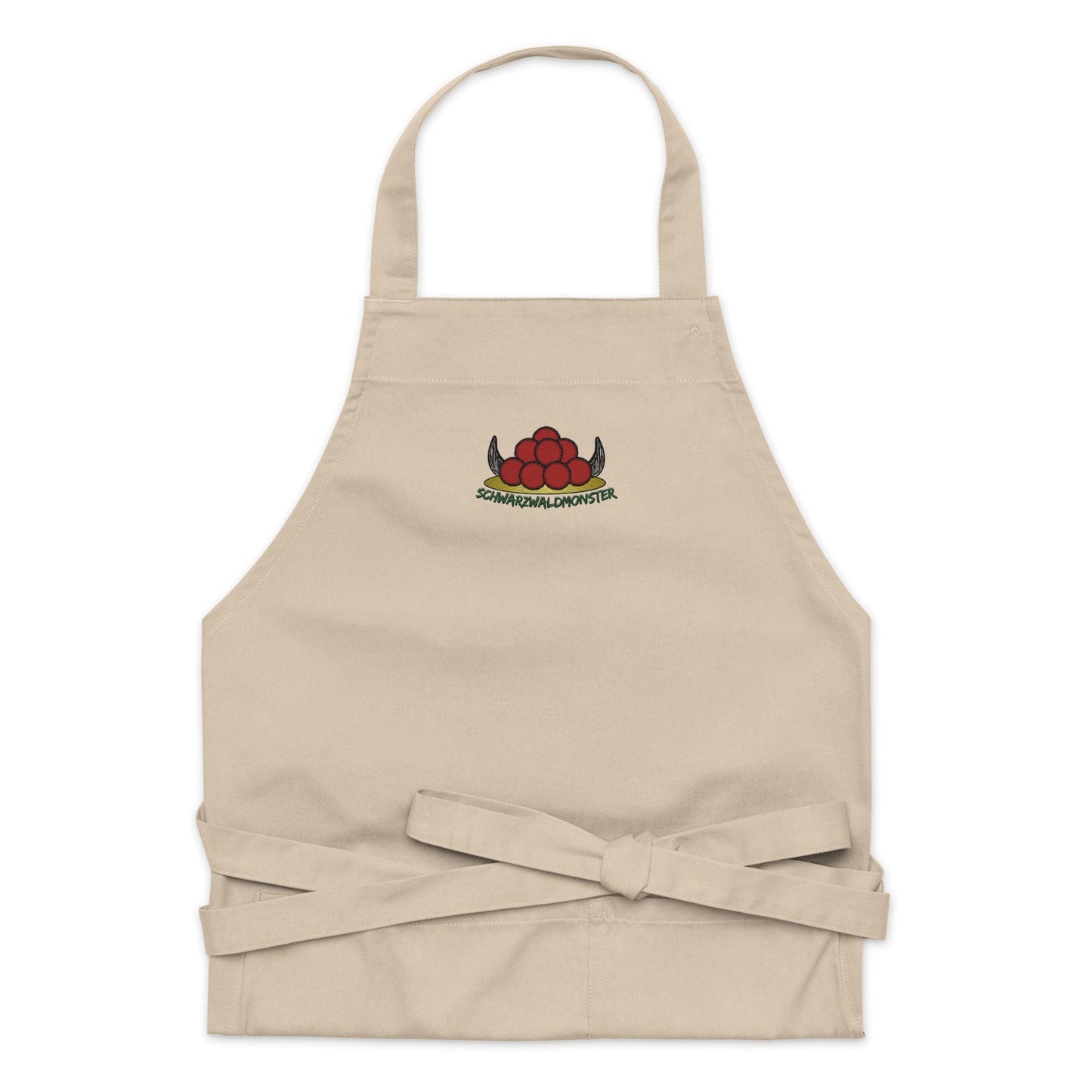 Bollenmonster Hochwertige Schürze aus Bio-Baumwolle mit Bollenmonster Stick