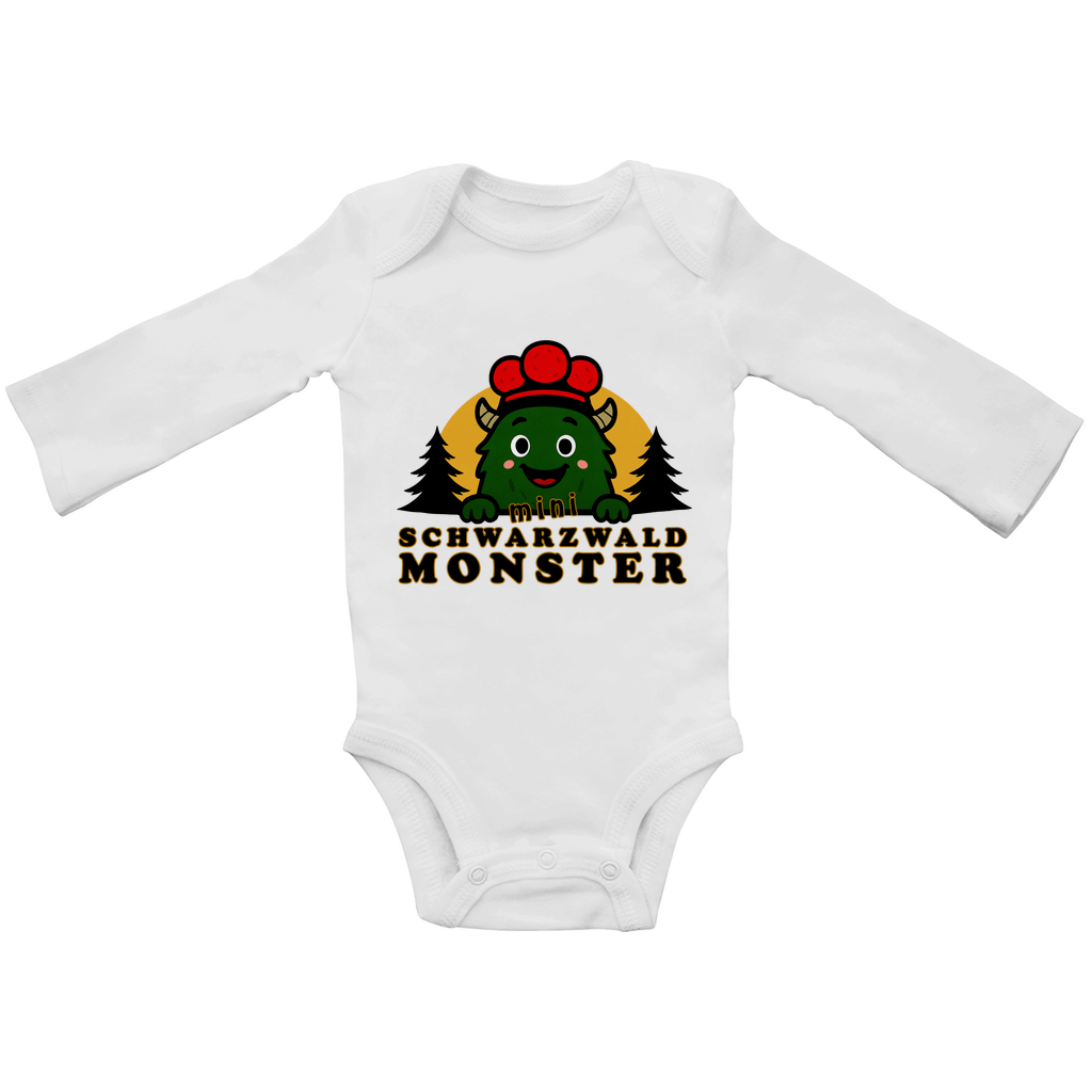 Schwarzwaldmonster Weiß / 0/3 Monate Bio Baby-Body Langarm Schwarzwaldmonster Original