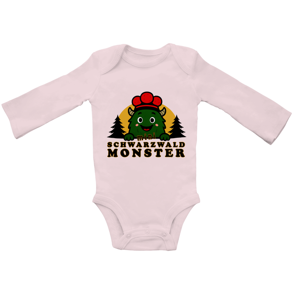 Schwarzwaldmonster Hellrosa / 0/3 Monate Bio Baby-Body Langarm Schwarzwaldmonster Original