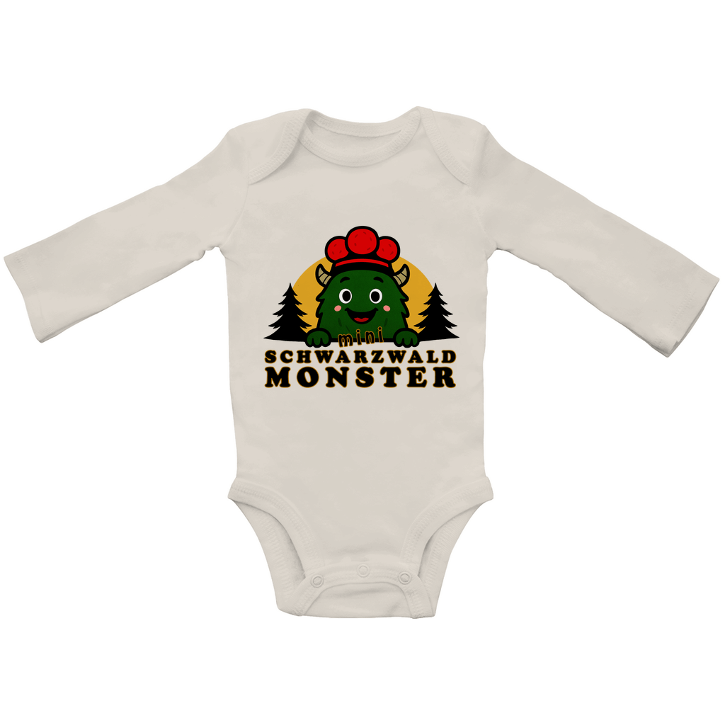 Schwarzwaldmonster Natur / 6/12 Monate Bio Baby-Body Langarm Schwarzwaldmonster Original