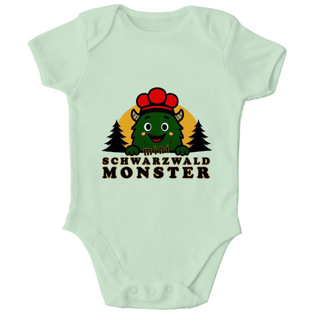 Schwarzwaldmonster Minzgrün / 0/3 Monate Bio Baby-Body Mini Schwarzwaldmonster