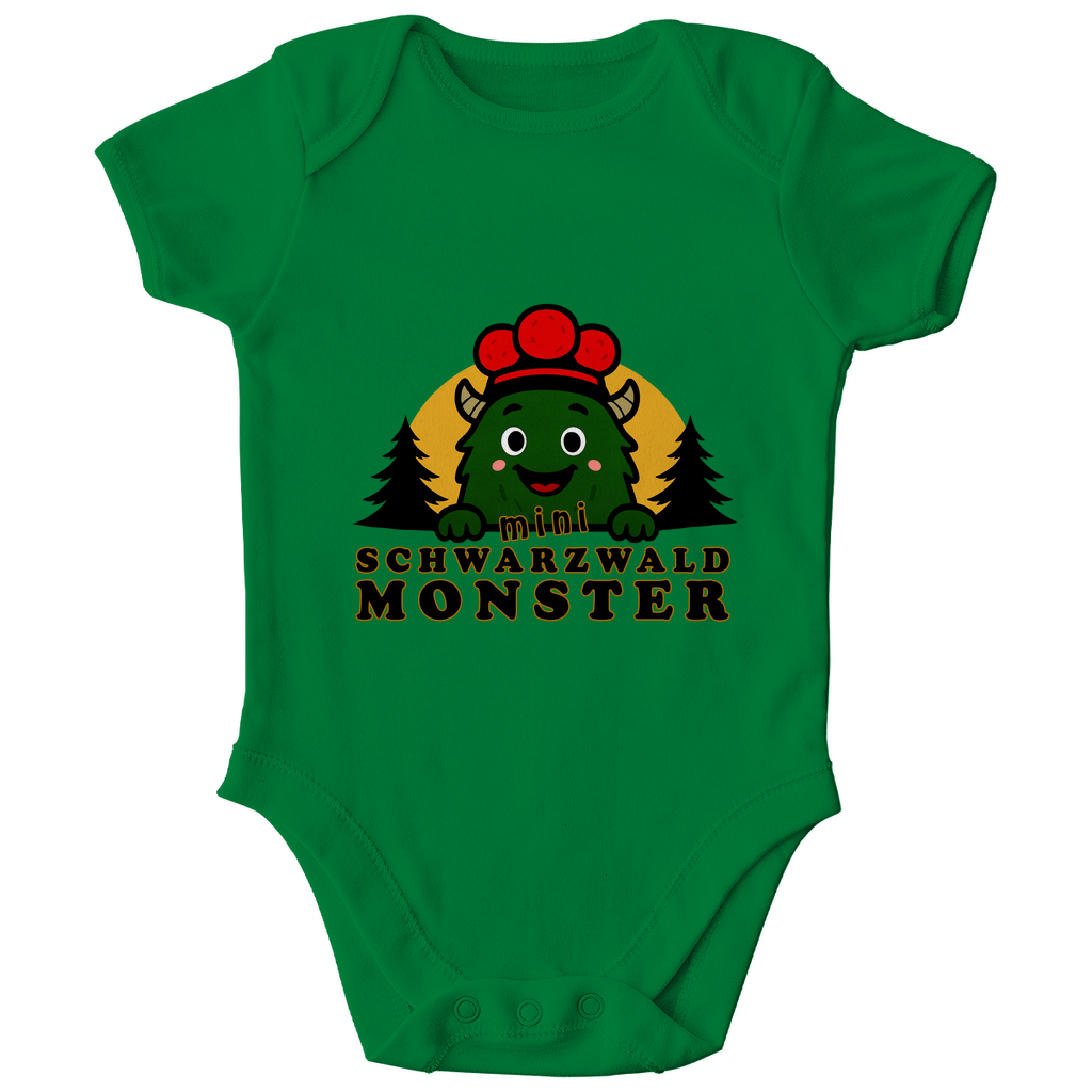 Schwarzwaldmonster Grün / 0/3 Monate Bio Baby-Body Mini Schwarzwaldmonster