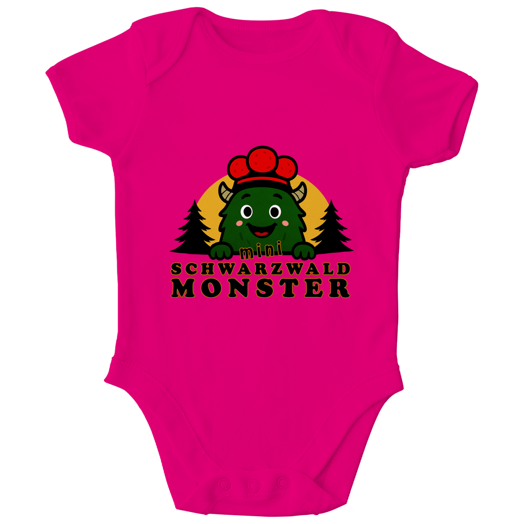Schwarzwaldmonster Orange / 0/3 Monate Bio Baby-Body Mini Schwarzwaldmonster
