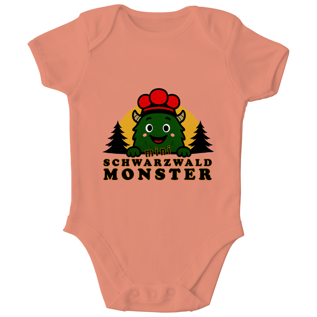 Schwarzwaldmonster Hellrosa / 0/3 Monate Bio Baby-Body Mini Schwarzwaldmonster