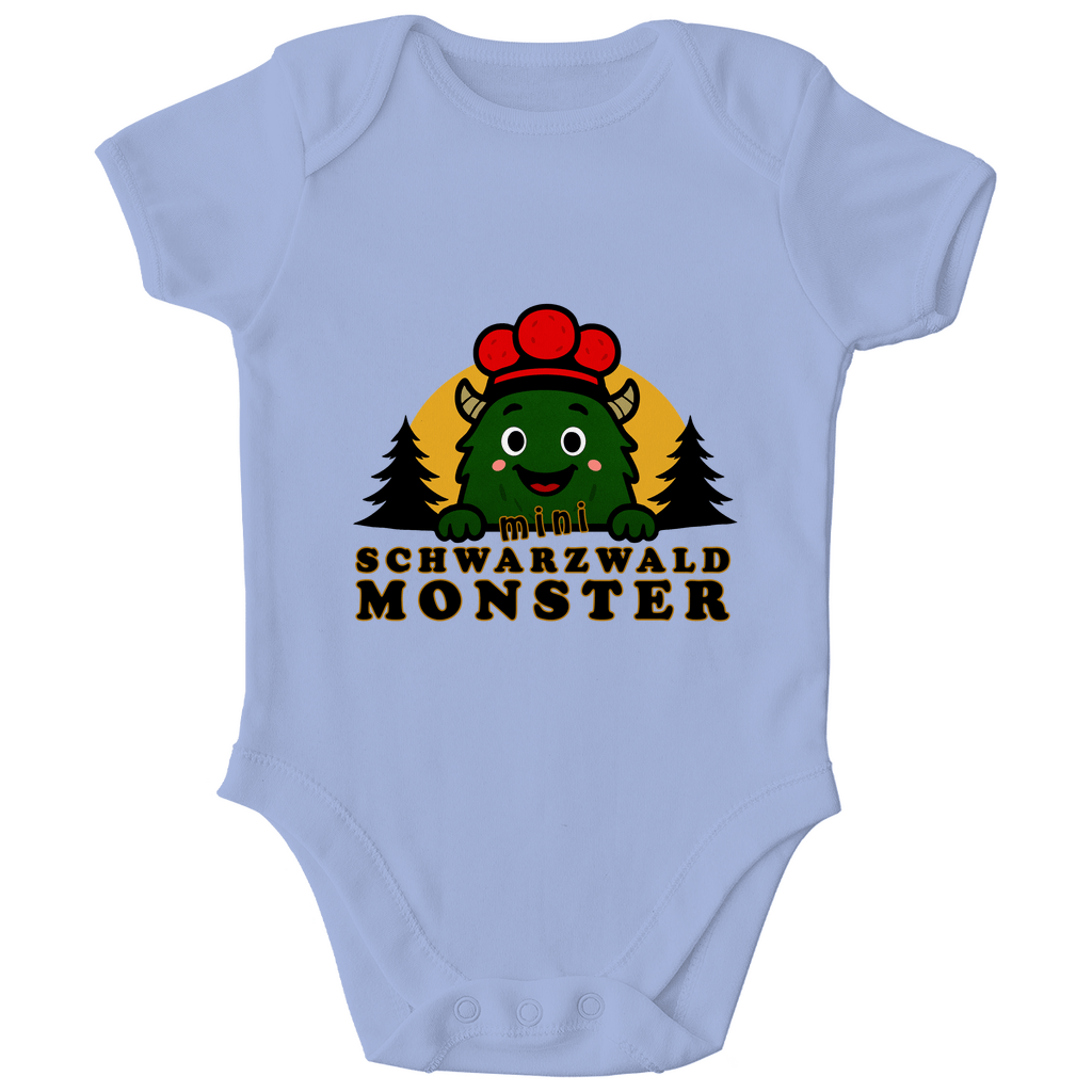 Schwarzwaldmonster Hellblau / 0/3 Monate Bio Baby-Body Mini Schwarzwaldmonster