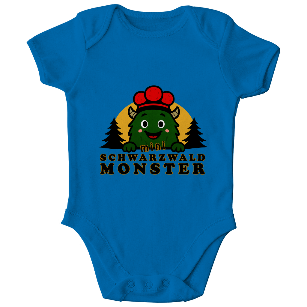 Schwarzwaldmonster Kobaltblau / 0/3 Monate Bio Baby-Body Mini Schwarzwaldmonster