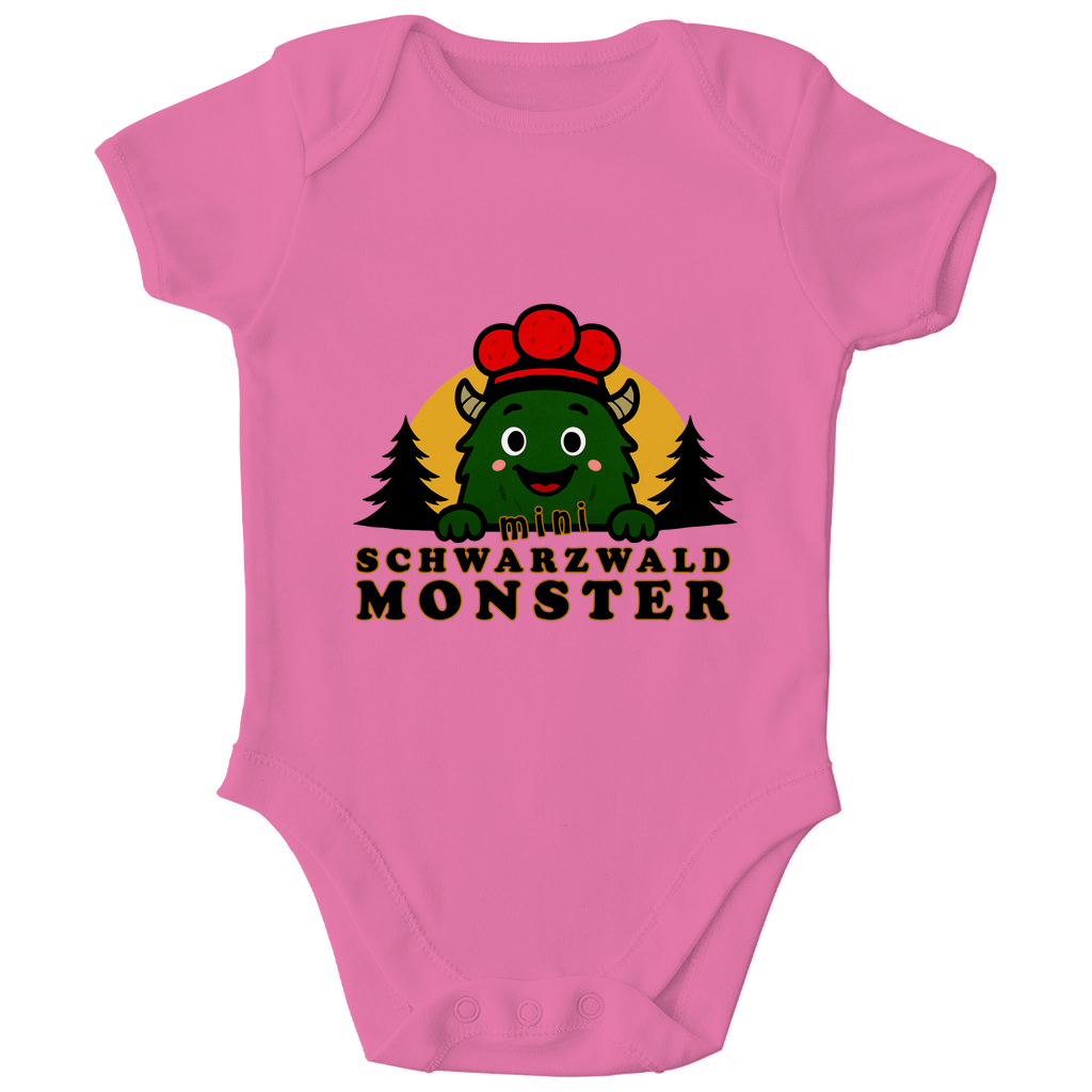 Schwarzwaldmonster Kaugummi Rosa / 0/3 Monate Bio Baby-Body Mini Schwarzwaldmonster