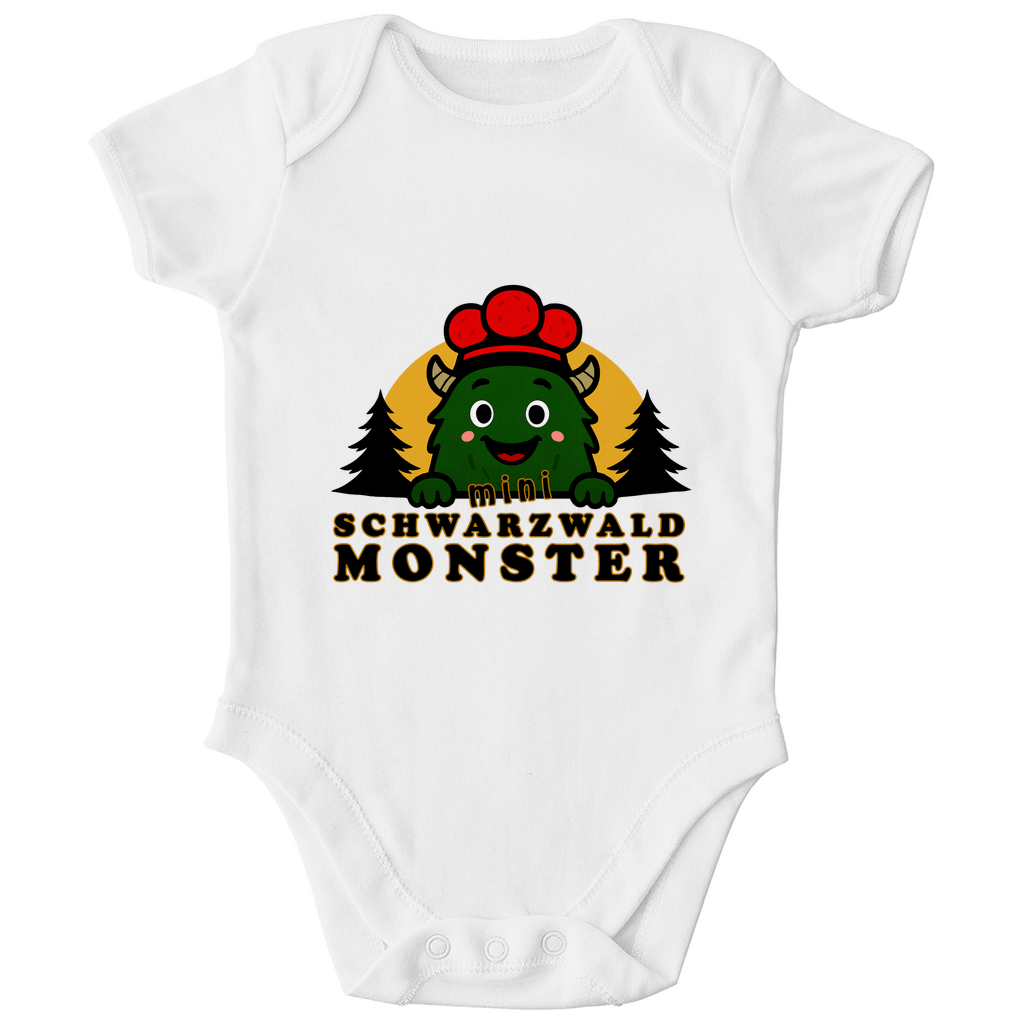 Schwarzwaldmonster Weiß / 0/3 Monate Bio Baby-Body Mini Schwarzwaldmonster
