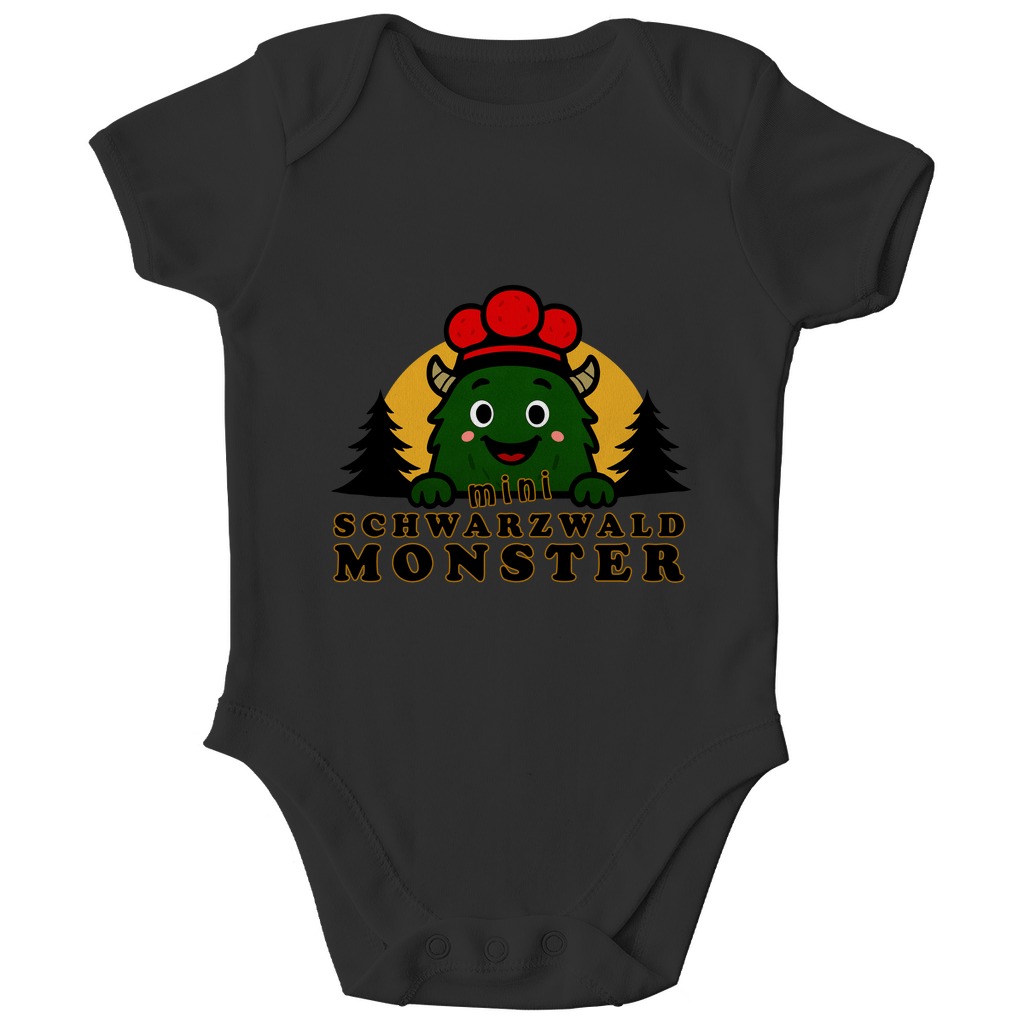 Schwarzwaldmonster Schwarz / 0/3 Monate Bio Baby-Body Mini Schwarzwaldmonster