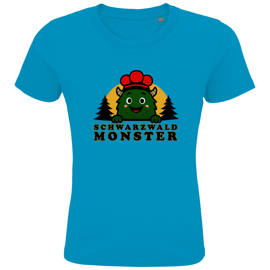 Schwarzwaldmonster Wasserblau / 2 (86/94) Bio Kinder T-Shirt Schwarzwaldmonster Original